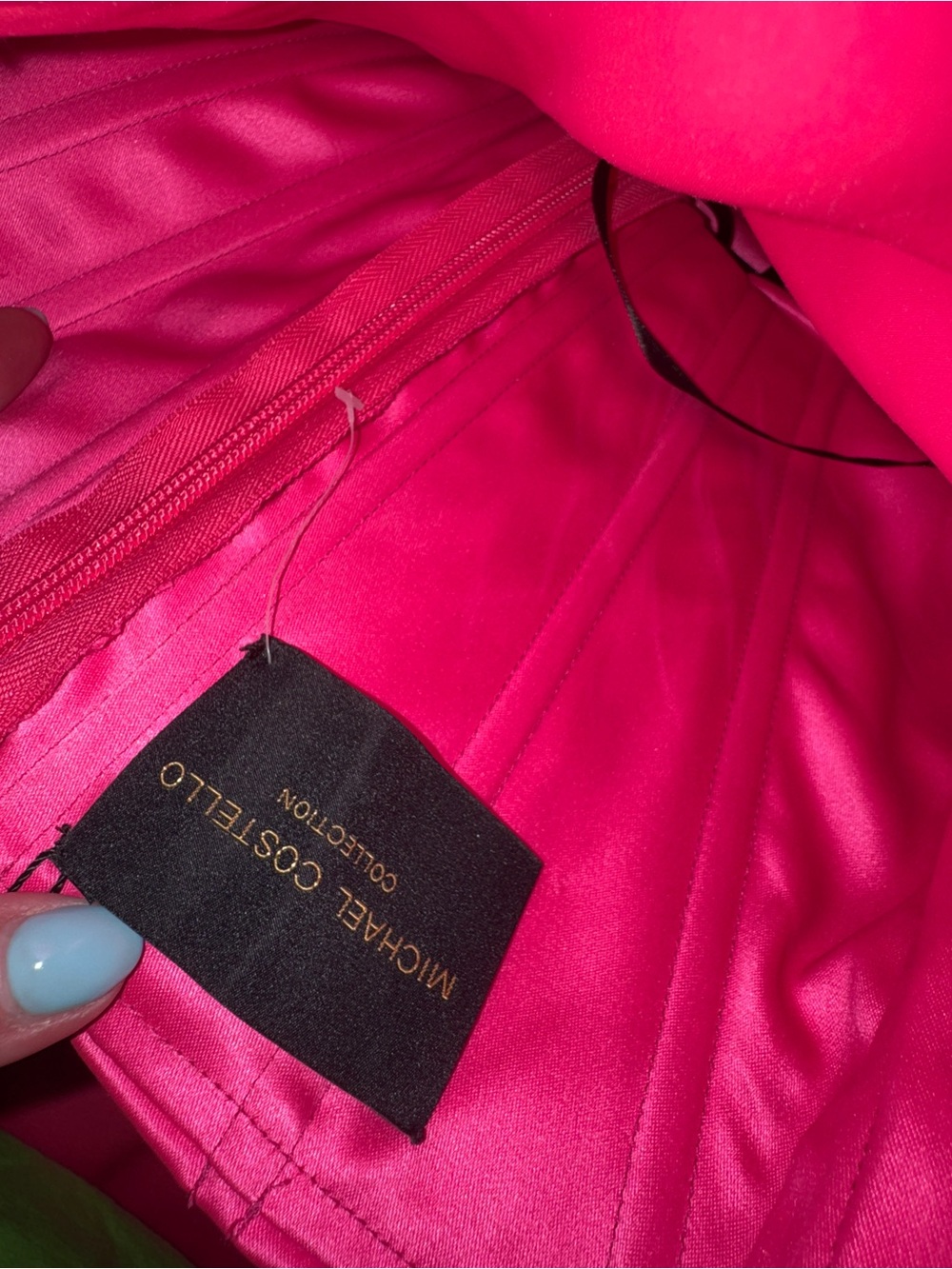 Michael Costello Hot Pink Strapless Mini Dress - Picture 3 of 4